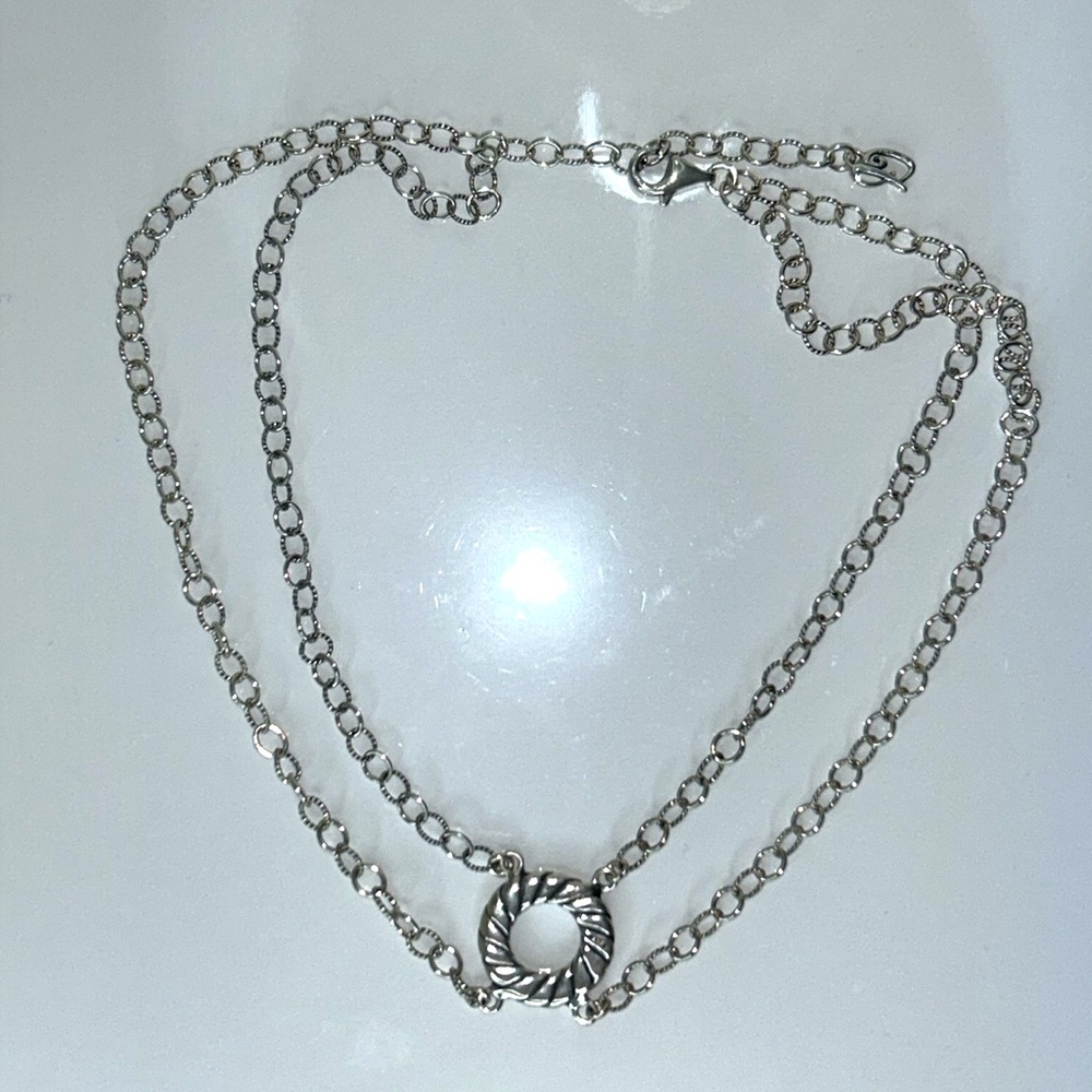 NWOT Designer Carolyn Pollack Sterling Silver Designer Enhancer Holder Necklace